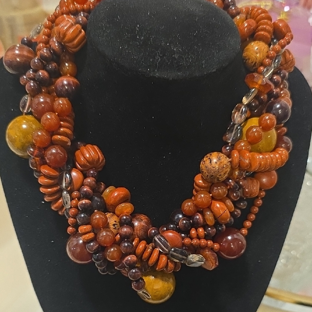 Kylo Kai-Yin LO Multicolor ALL GEMSTONE AND AMBER Beaded Necklace